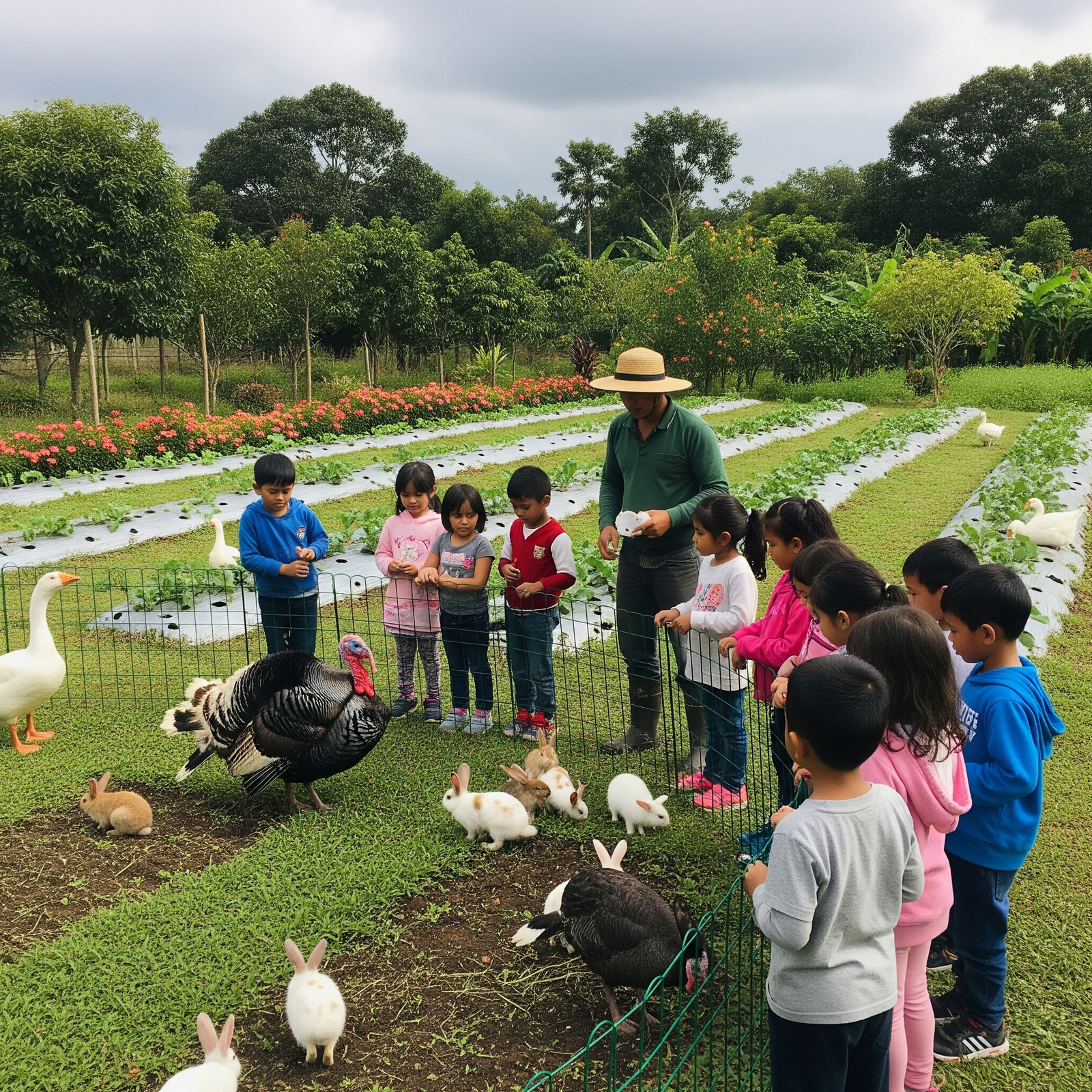 Children enjoying the farm
